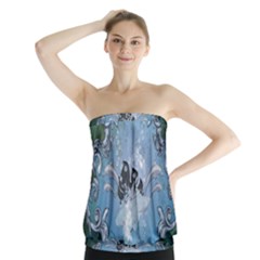 Surfboard With Dolphin Strapless Top by FantasyWorld7