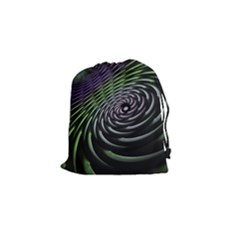 Fractal Fantasy Texture Purple Drawstring Pouch (small) by Pakrebo