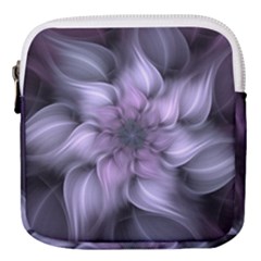 Fractal Flower Lavender Art Mini Square Pouch by Pakrebo