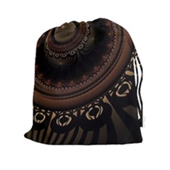 Fractal Stripes Abstract Pattern Drawstring Pouch (xxl) by Pakrebo