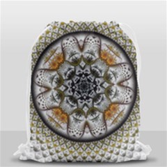 Medallion Fractal Digital Art Drawstring Bag (small) by Pakrebo