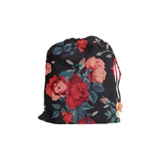 Vintage Roses Vector Seamless Pattern 02 Drawstring Pouch (medium) by Sobalvarro