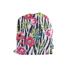 Seamless Flower Patterns Vector 01 Drawstring Pouch (large) by Sobalvarro