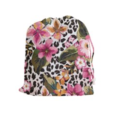 Seamless Flower Patterns Vector 03 Drawstring Pouch (xl) by Sobalvarro