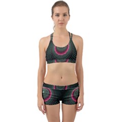 Fractal Circle Fantasy Texture Back Web Gym Set by Pakrebo