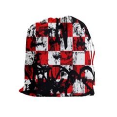 Emo Checker Graffiti Drawstring Pouch (xl) by ArtistRoseanneJones