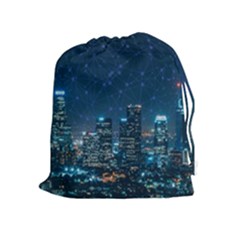 Smart City Communication Network Drawstring Pouch (xl) by Pakrebo
