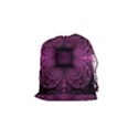 Fractal Magenta Pattern Geometry Drawstring Pouch (Small) View1