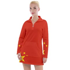 Chinese Flag Flag Of China Women s Long Sleeve Casual Dress by FlagGallery