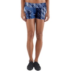 Abstract Architecture Azure Yoga Shorts by Pakrebo