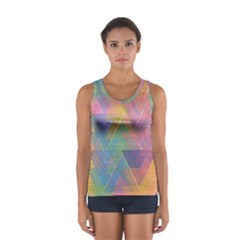 Triangle Pattern Mosaic Shape Sport Tank Top  by Pakrebo