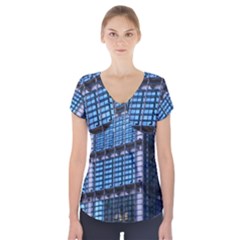 Abstract Architecture Background Short Sleeve Front Detail Top by Pakrebo