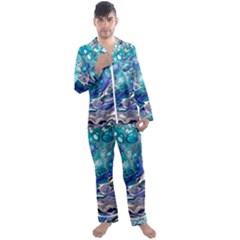 Paint Acrylic Paint Art Colorful Men s Satin Pajamas Long Pants Set by Pakrebo