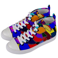 Crazycolorabstract Women s Mid-top Canvas Sneakers by bloomingvinedesign