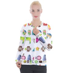 Shapes Abstract Set Pack Casual Zip Up Jacket by Pakrebo