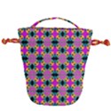Seamless Wallpaper Pattern Ornament Pink Yellow Drawstring Bucket Bag View2