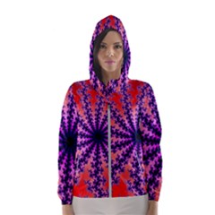 Fractal Abstract Background Spiral Women s Hooded Windbreaker by Pakrebo