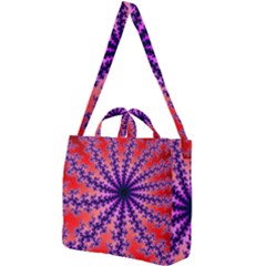 Fractal Abstract Background Spiral Square Shoulder Tote Bag by Pakrebo