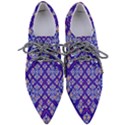 Symmetry Digital Art Pattern Blue Pointed Oxford Shoes View1
