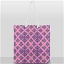 Seamless Wallpaper Geometric Pink Full Print Rope Handle Tote (Large) View1