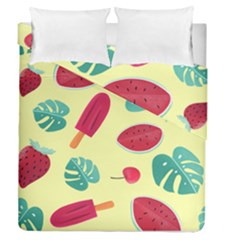 Watermelon Leaves Strawberry Duvet Cover Double Side (queen Size) by HermanTelo