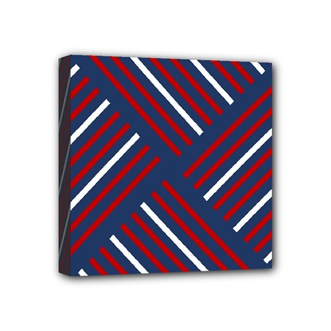 Geometric Background Stripes Mini Canvas 4  X 4  (stretched) by HermanTelo