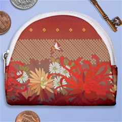 Abstract Flower Horseshoe Style Canvas Pouch by HermanTelo