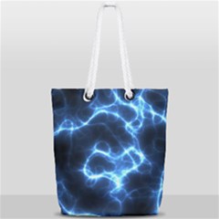 Electricity Blue Brightness Full Print Rope Handle Tote (small) by HermanTelo