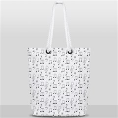 Music Notes Background Full Print Rope Handle Tote (small) by Bajindul