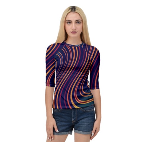 Fractal Mathematics Generated Quarter Sleeve Raglan Tee by Bajindul