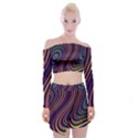Fractal Mathematics Generated Off Shoulder Top with Mini Skirt Set View1