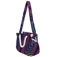 Fractal Mathematics Generated Rope Handles Shoulder Strap Bag by Bajindul