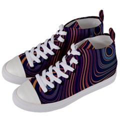 Fractal Mathematics Generated Women s Mid-top Canvas Sneakers by Bajindul