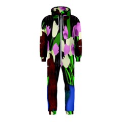 The Cat And The Tulips Hooded Jumpsuit (kids) by bloomingvinedesign