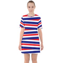 Patriotic Ribbons Sixties Short Sleeve Mini Dress by Mariart