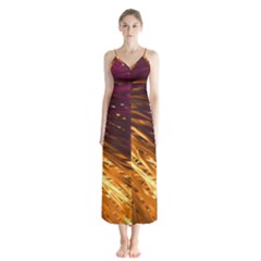 Lines Curlicue Fantasy Colorful Button Up Chiffon Maxi Dress by Bajindul