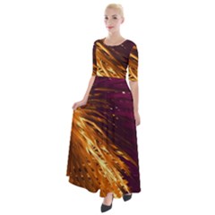 Lines Curlicue Fantasy Colorful Half Sleeves Maxi Dress by Bajindul