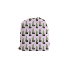 Cactus Pink Pattern Drawstring Pouch (small) by snowwhitegirl