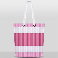 Fabric Geometric Texture Full Print Rope Handle Tote (small) by Bajindul