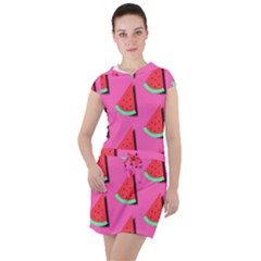 Fresh Watermelon Slices Drawstring Hooded Dress by VeataAtticus