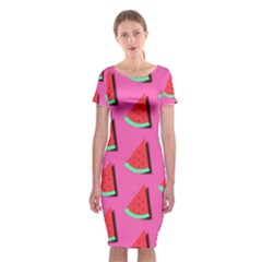 Fresh Watermelon Slices Classic Short Sleeve Midi Dress by VeataAtticus