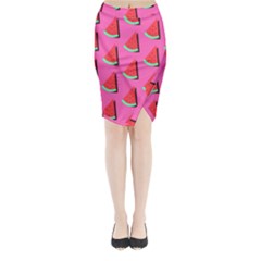 Fresh Watermelon Slices Midi Wrap Pencil Skirt by VeataAtticus
