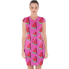Fresh Watermelon Slices Capsleeve Drawstring Dress  by VeataAtticus