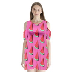 Fresh Watermelon Slices Shoulder Cutout Velvet One Piece by VeataAtticus