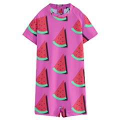 Fresh Watermelon Slices Kids  Boyleg Half Suit Swimwear by VeataAtticus