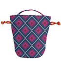 Purple Textile And Fabric Pattern Drawstring Bucket Bag View2