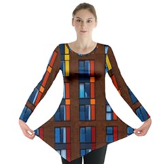 Architecture Color Colour Windows Long Sleeve Tunic  by Pakrebo
