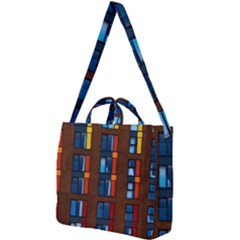 Architecture Color Colour Windows Square Shoulder Tote Bag by Pakrebo