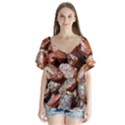 Dates Fruit Sweet Dry Food V-Neck Flutter Sleeve Top View1