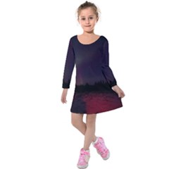 Beautiful Aurora Kids  Long Sleeve Velvet Dress by Pakrebo